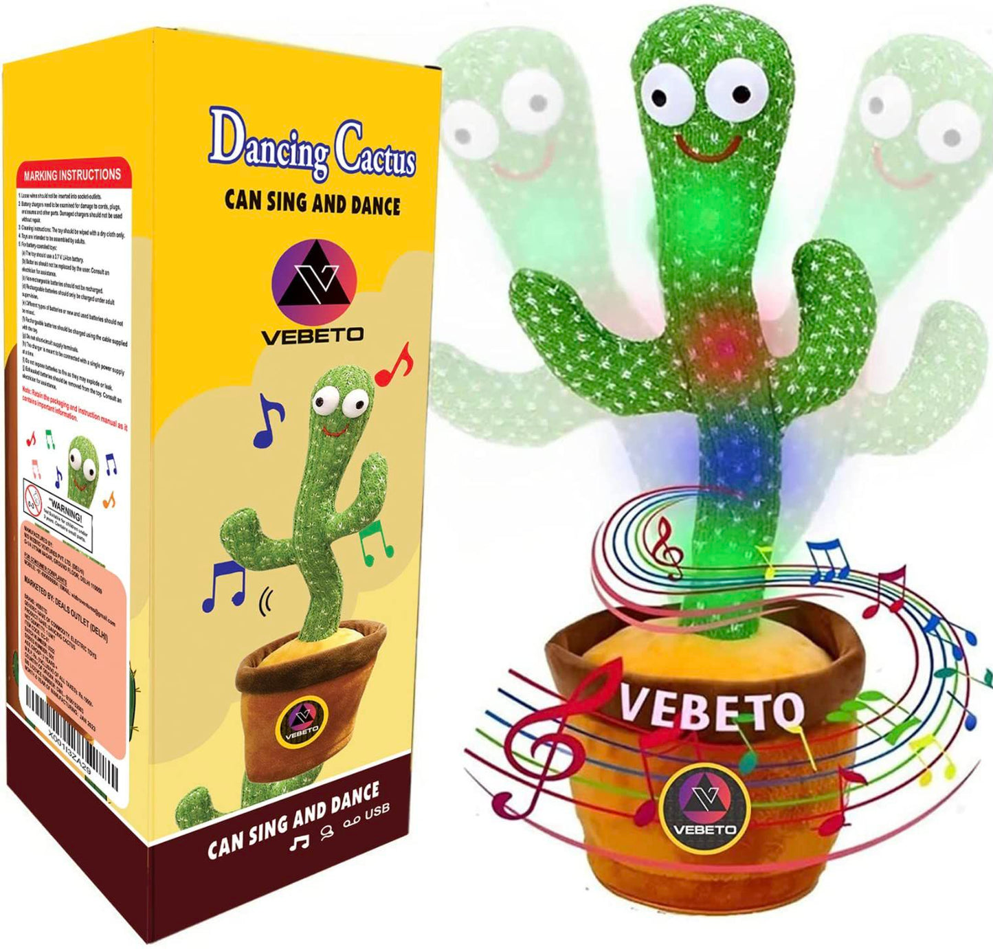 Dancing Cactus Talking Toy Kids Children