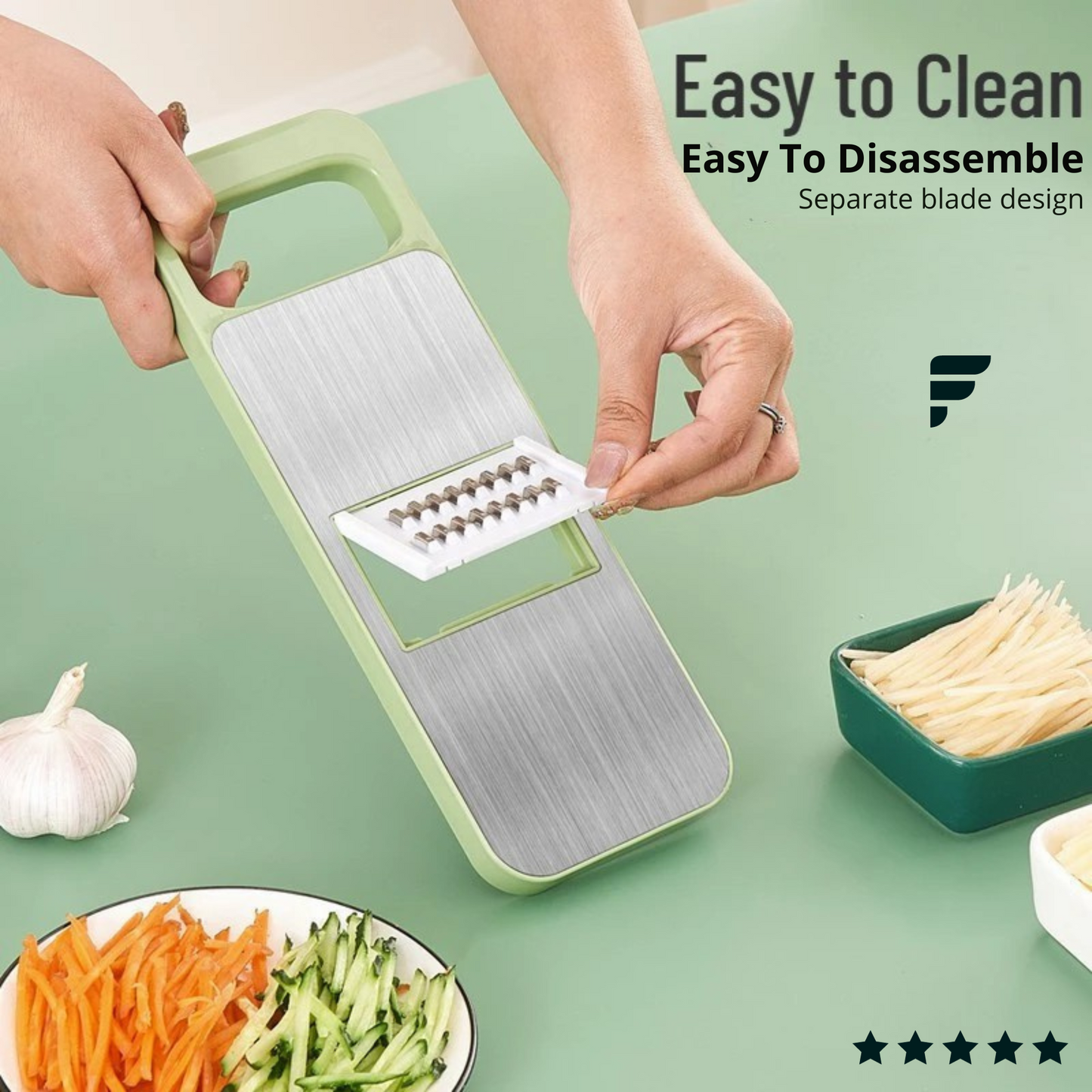 5-in-1 Multifunctional High-Quality Vegetable & Fruit Slicer With Five Changeable